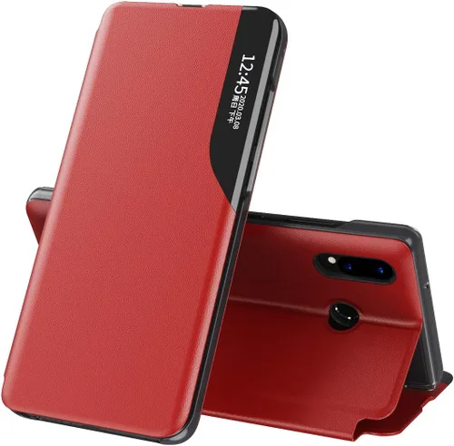 Miniatura 10 de Funda para Huawei P30 Lite, Clear View - Funda de piel sintética con función atril, funda protectora a prueba de golpes, color negro