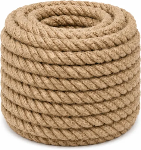 Miniatura 9 de Cuerda de yute trenzado Manila (1 pulgada x 10 pies) cuerda de cáñamo gruesa natural para manualidades, náutico, barandillas, hamaca, decoración