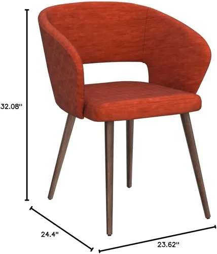 Miniatura 3 de Ottomanson Juego de 2 sillas de comedor, color naranja Palermos Palermos Naranja Con Patas De Madera