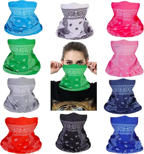 Miniatura 5 de Mascarillas de Polaina para el Cuello, Bufanda en Tubo, Bandanas Sin Costuras, Pañuelos para el Rostro, Cubierta Multiusos para la Cabeza