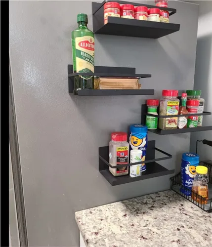 Miniatura 6 de Estante magnético para especias, soporte magnético para toallas de papel para refrigerador, refrigerador, organizador para cocina, apartamento, sin