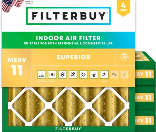 Miniatura 34 de Filterbuy Filtro de aire 18 x 20 x 1 pulgadas MERV 11 Defensa Superior contra Mascotas y Alergias (paquete de 4), Filtros de Reemplazo