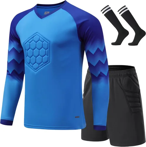 Camiseta de portero de fútbol para niños, camiseta de manga larga para entrenamiento, uniformes juveniles