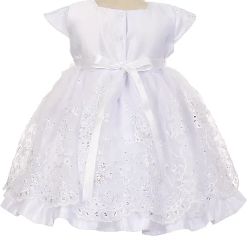 Miniatura 4 de BluNight Collection Vestidos de capó para bautizo y bautizo para niñas pequeñas
