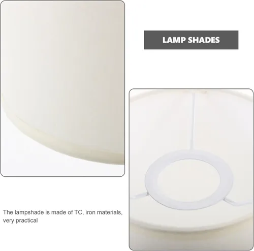 Miniatura 9 de Pantallas para lámparas de mesa, pantalla de pie, pantalla de lino, pantalla de tambor para E27, soporte de lámpara, pantalla de noche, lámpara