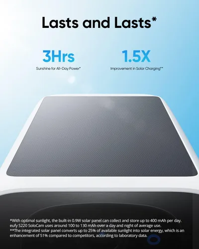 Miniatura 8 de eufy Security SoloCam S220, cámara de seguridad solar, cámara inalámbrica para exteriores, alimentación continua, resolución 2K, inalámbrica, Wi-Fi