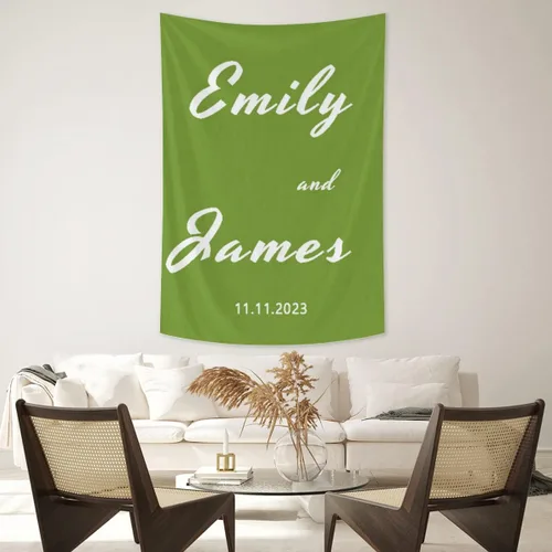 Miniatura 17 de Tapiz de boda personalizable con nombre y foto, colgante de pared personalizado para boda, tapiz de pared personalizado, decoración del hogar, tapiz