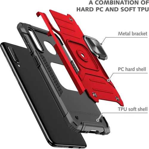 Miniatura 7 de Dionsibei Funda para Samsung Galaxy A50 A50S A30S grado militar con función atril incorporada, soporte de armadura resistente a prueba de golpes