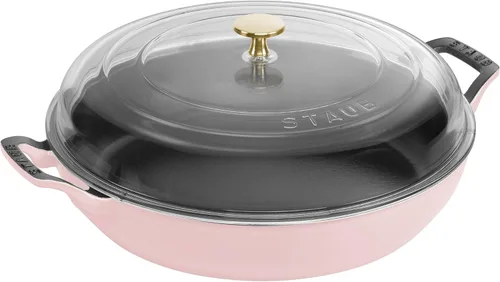 Miniatura 13 de STAUB - Cazuela de hierro fundido de 3.5 cuartos con tapa de cristal, color lila