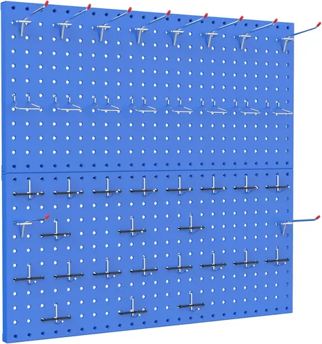 Miniatura 11 de TORACK Organizador de Pared de Tablero Perforado de Metal 24" x 24" o 12" x 48", 70 PIEZAS Tablero Perforado de Almacenamiento de Herramientas