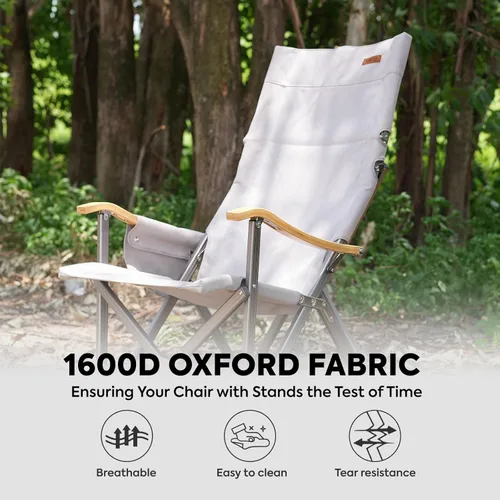 Miniatura 3 de Silla de Camping de Respaldo Alto ICECO para Adultos, Silla Plegable de Alta Resistencia para Exterior, Sillas Portátiles al Aire Libre con Bolsa