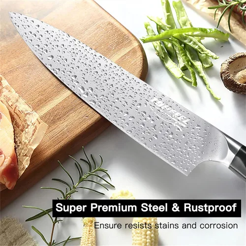 Miniatura 3 de Topfeel Juego de cuchillos de chef profesional, cuchillo afilado, juego de cuchillos de cocina alemanes de acero inoxidable de alto carbono, 3