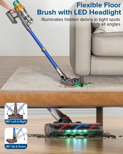 Miniatura 8 de REBANIC S8 - Aspiradora inalámbrica de 600W, 48Kpa hasta 65 minutos de duración, aspiradora de palo recargable, aspiradora de mano inalámbrica