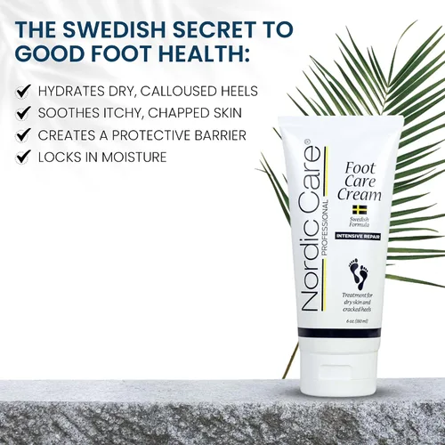 Miniatura 5 de Nordic Care Crema para el cuidado de los pies, repara e hidrata los talones secos y agrietados, la crema de urea al 10% trata los pies severamente