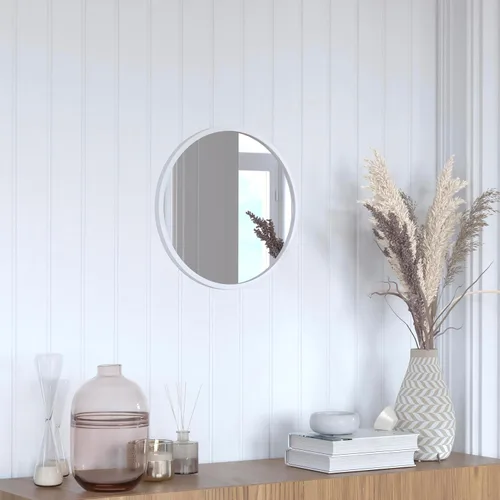 Miniatura 22 de Flash Furniture Julianne - Espejo redondo grande de pared, espejo de acento de círculo negro, espejo de tocador de 20 pulgadas, para baño, tocador
