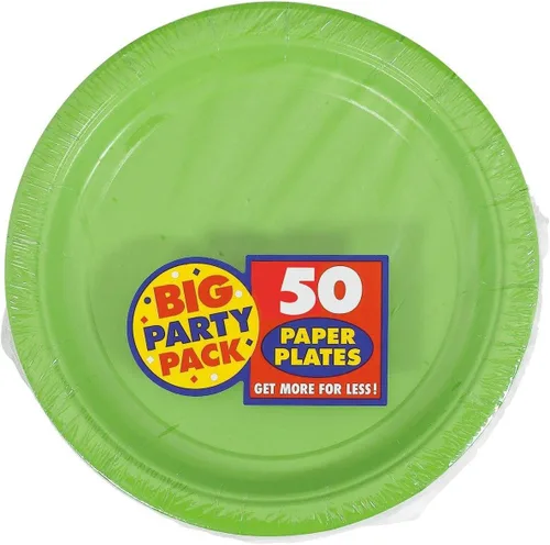 Miniatura 18 de Platos redondos de papel caribeños, 6.75 pulgadas (50 unidades), esenciales resistentes y ecológicos, perfectos para celebraciones y eventos Azul