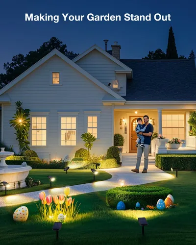 Miniatura 9 de Foco de energía solar para exteriores, impermeable, iluminación LED para patio, árbol, plantas, paredes, camino, jardín, estatuas, brillo ajustable