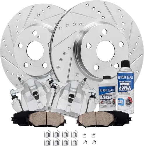 Miniatura 80 de Detroit Axle - Rotores de freno para Ford 2013-2019 Explorer Taurus Flex Lincoln MKT MKS, rotores de freno de disco ranurados perforados de repuesto