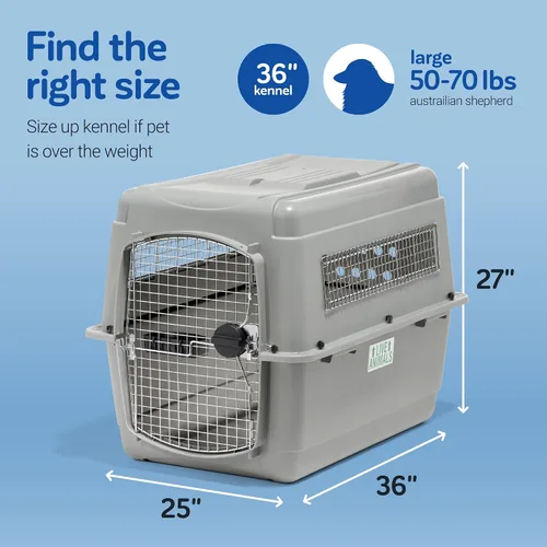 Miniatura 3 de Petmate Sky Kennel - Para aire y viajes, jaula para perros compatible con aerolíneas para mascotas de 50-70 lbs, perrera para perros resistente