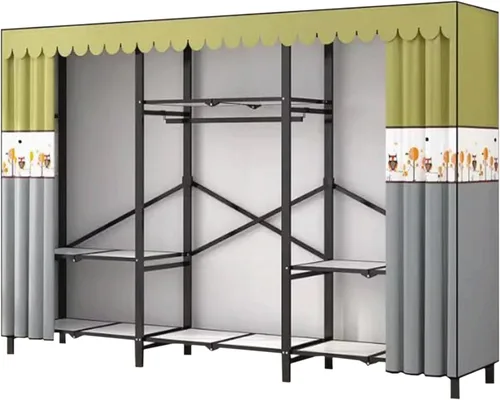 Miniatura 14 de large closets Folding Closet with Cloth Cover Clothes Closet Portable Wardrobe Closet Metal Iron Frame Closets for Bedroom Large Closet Space-saving