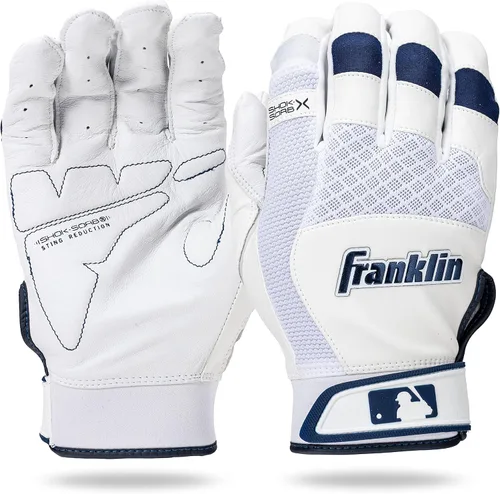 Miniatura 10 de Franklin Sports MLB - Guantes de bateo Shok-Sorb X para béisbol y sóftbol - Guantes de bateo acolchados sin picazón para adultos y jóvenes - Varias
