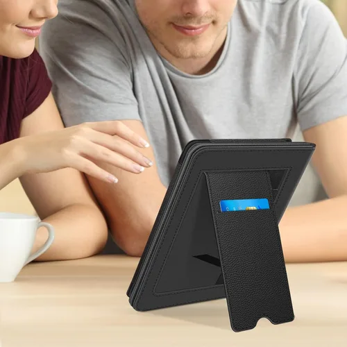 Miniatura 9 de Fintie Funda con soporte para Kindle de 6 pulgadas (11ª generación-2024/2022) - Funda de piel sintética con ranura para tarjeta de encendido y Negro