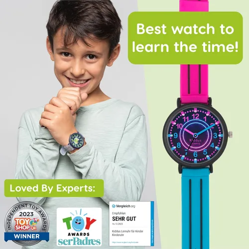 Miniatura 2 de Kiddus Reloj para niños, niños y niñas, reloj de aprendizaje de tiempo para niños, primer reloj de pulsera a partir de 5 años, manecillas de horas
