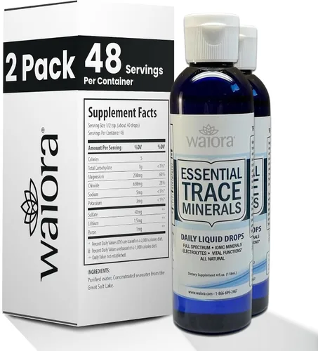 Miniatura 10 de Waiora Minerales traza esenciales Ayuda a reponer minerales perdidos/agotados Más de 60 minerales de traza iónicos Apoya las funciones vitales
