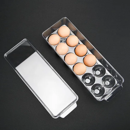 Miniatura 5 de Soporte para 12 huevos para refrigerador, recipiente transparente para nevera, cocina