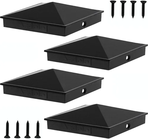 Miniatura 38 de Azdele Tapas de aluminio piramidal de 4 x 4 para postes nominales de madera de 4 x 4 pulgadas (verdadero 3.5 x 3.5 pulgadas), con superficie