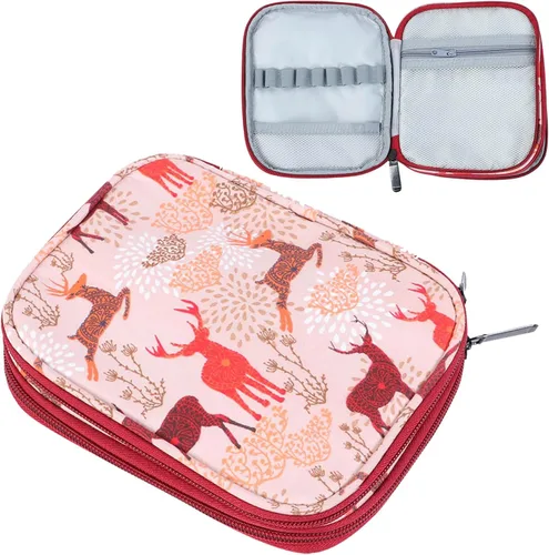 Miniatura 8 de Estuche para agujas de tejer, bolsa de tejer con cremallera, caja organizadora de accesorios de herramienta de costura portátil para llevar