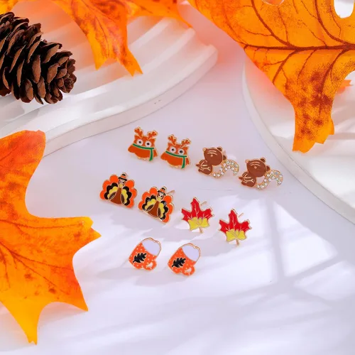 Miniatura 7 de 20 pares de aretes hipoalergénicos para el Día de la Madre, Día de San Patricio, Pascua, a granel, para mujeres, trébol, trébol, sombrero verde