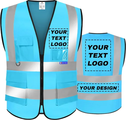 Miniatura 19 de BeautyWill Chaleco de seguridad personalizado con logotipo reflectante de alta visibilidad Clase 2 de alta visibilidad Seguridad Chaleco de trabajo
