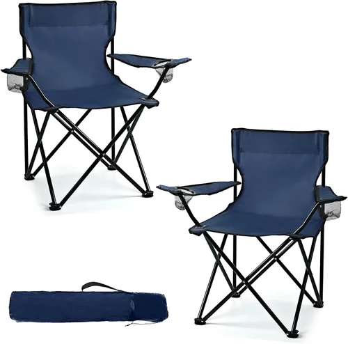 Miniatura 10 de WEIDIORME Paquete de 2 sillas de campamento ligeras para adultos y adolescentes, sillas portátiles plegables de capacidad de 250 libras con bolsa