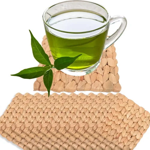 Miniatura 9 de Posavasos absorbentes de jacinto de agua para bebidas, posavasos tejidos para mesa de café, posavasos de tazas, decoración de artículos