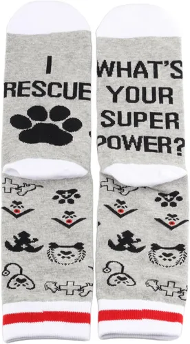 Miniatura 2 de G2TUP 2 pares de calcetines de regalo veterinario I Rescue What Your Superpower Rescue Animal Gift Dog Rescue Rescue Rescue Gift Dog Lover Gift