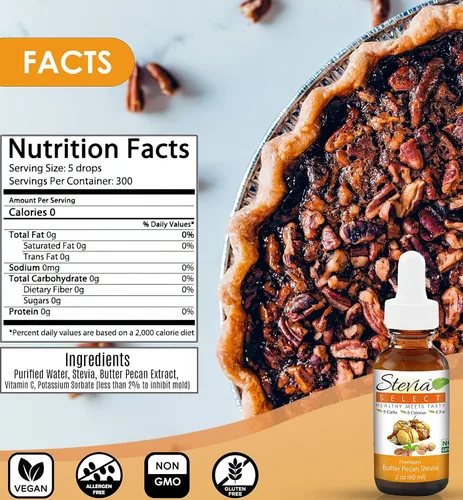 Miniatura 6 de Stevia Drops Vanilla, Irish Cream & Butter Pecan Stevia Select Keto Coffee - Paquete de sabores de stevia sin azúcar (3)