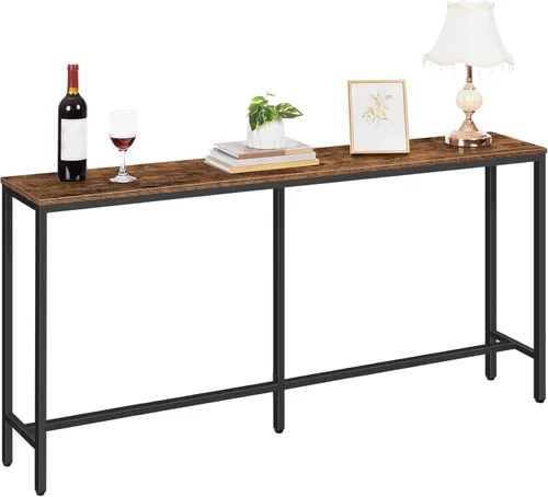 Miniatura 9 de MAHANCRIS Mesa consola estrecha de 63 pulgadas, mesa para detrás del sofá, mesas industriales para pasillo, mesas de entrada largas para sala