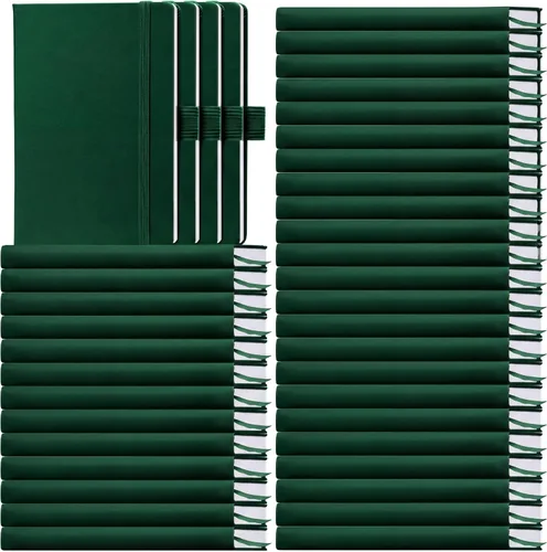 Miniatura 19 de Laumoi Paquete de 40 cuadernos de bolsillo, tamaño A6, mini diario de tapa dura, cuadernos forrados de cuero PU de 3.5 x 5.5 pulgadas, bloc de notas