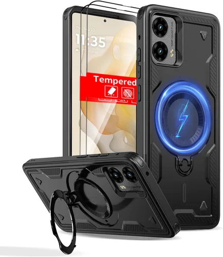 Miniatura 14 de Funda magnética para Google Pixel 9A compatible con cargador inalámbrico MagSafe, para Pixel 9A, funda de teléfono integrada de 360 °, con 2