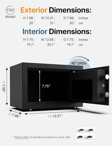 Miniatura 9 de FORFEND - Caja fuerte inteligente para el hogar, desbloqueo/alarma de la aplicación de caja fuerte WiFi, comando de voz, alarma de secuestro