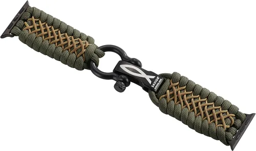 Miniatura 9 de Correa de paracord Savior Survival Gear, compatible con Apple Watch de 49/45/44/42/41/40/38 mm, correa de iWatch Series Ultra 10 9 8 7 6 5 4 3 2 1