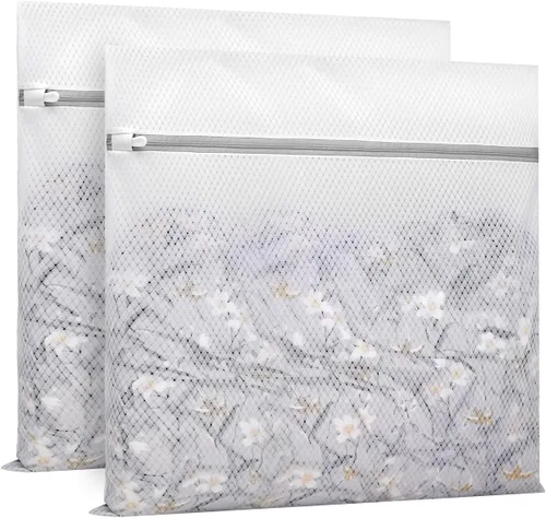 Miniatura 7 de Muchfun 3 bolsas duraderas de malla de diamante para ropa delicada (1 grande, 1 mediana, 1 pequeña)