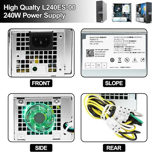 Miniatura 5 de LXun Fuente de alimentación L240ES-00 H240ES-02 B240AM-02 240w PSU compatible con Dell OptiPlex 3050 5050 7050 Mini Tower J61WF DK87P F484X DW3M7