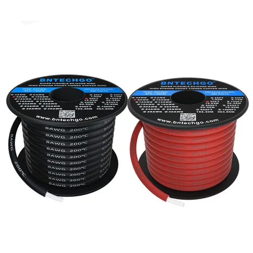 Miniatura 24 de Bntechgo 8 alambres de silicona suave y flexible, silicona resistente a altas temperaturas, altamente eficiente 8 AWG calibre, 1650 hilos de alambre