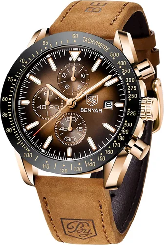 BY BENYAR Reloj de pulsera para hombre Tienda analógico, relojes para hombre, negocios, trabajo, impermeable, cronógrafo, para hombre, moda,