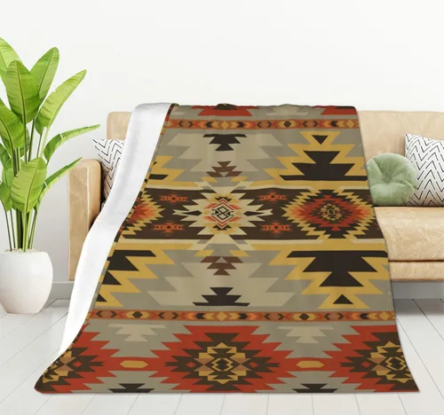 HGOD DESIGNS Manta azteca con estampado del suroeste americano, suave, cálida y ligera para mujeres, para cumpleaños, Navidad, decoración del hogar