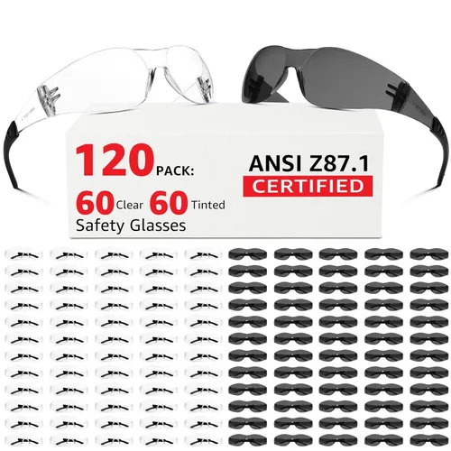 Miniatura 11 de Gafas de seguridad Z87 para hombres y mujeres, paquete de 12 gafas de seguridad con lente resistente a los arañazos y a los impactos, gafas