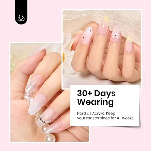 Miniatura 4 de Beetles - Gel Constructor Rosa Nude Gel Esculpido de Alta Dureza para Extensión de Uñas Reparación de Roturas Protección Duradero para Hogar Salón
