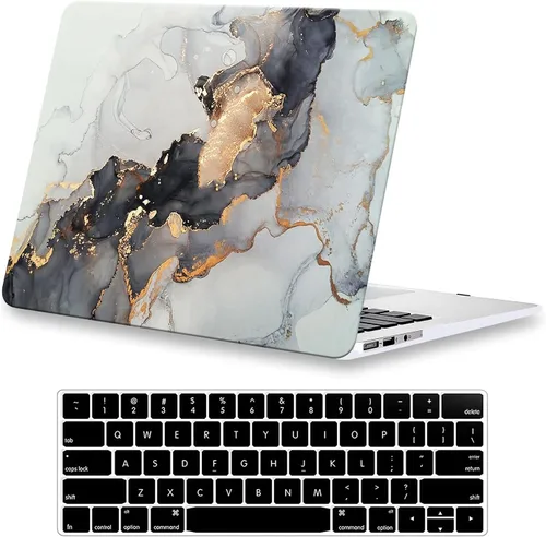 Miniatura 8 de Compatible con Funda para MacBook Air de 13 Pulgadas con Diseño de Cocodrilo 2021 2020 2019 2018 M1 A2337 A2179 A1932, Texturizada Elegante Lujosa